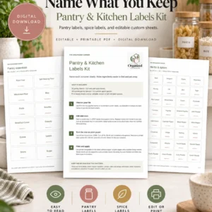 editable pantry and kitchen labels