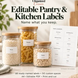 editable pantry and kitchen labels