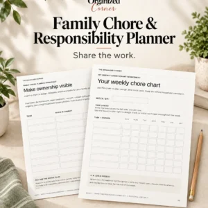 printable family chore chart