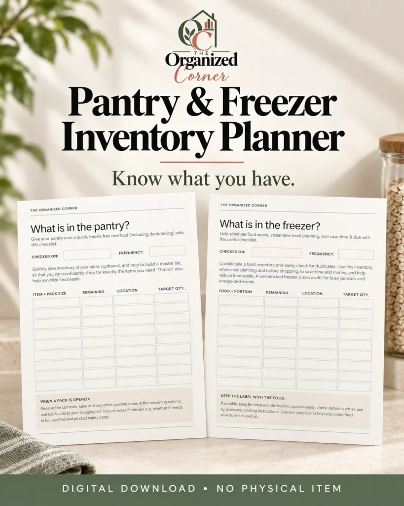 printable pantry and freezer inventory planner