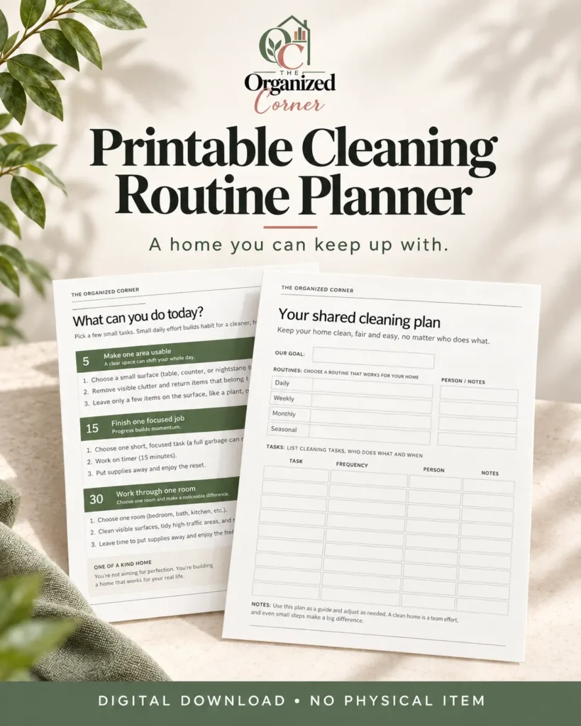 printable cleaning routine planner