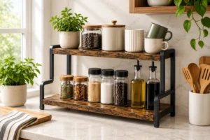 Turn One Countertop Into Two With a Tiered Kitchen Organizer