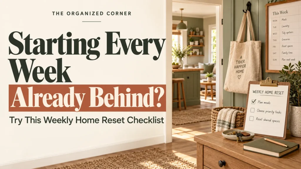 Weekly home reset checklist for preparing the house for the week ahead