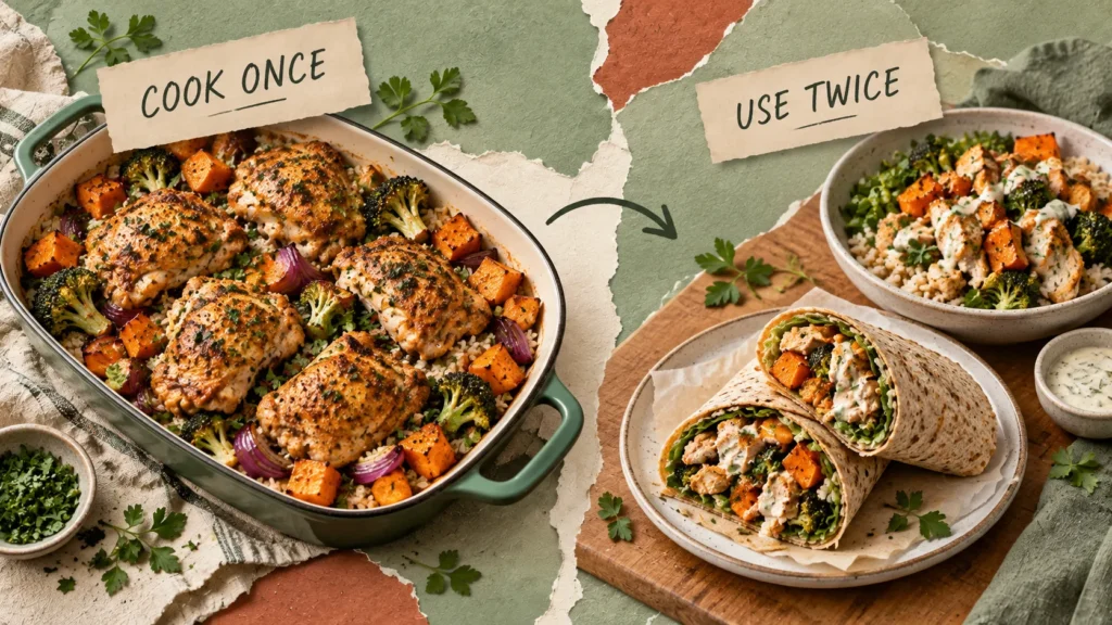 Cook once use twice meal planning for busy weeknight dinners