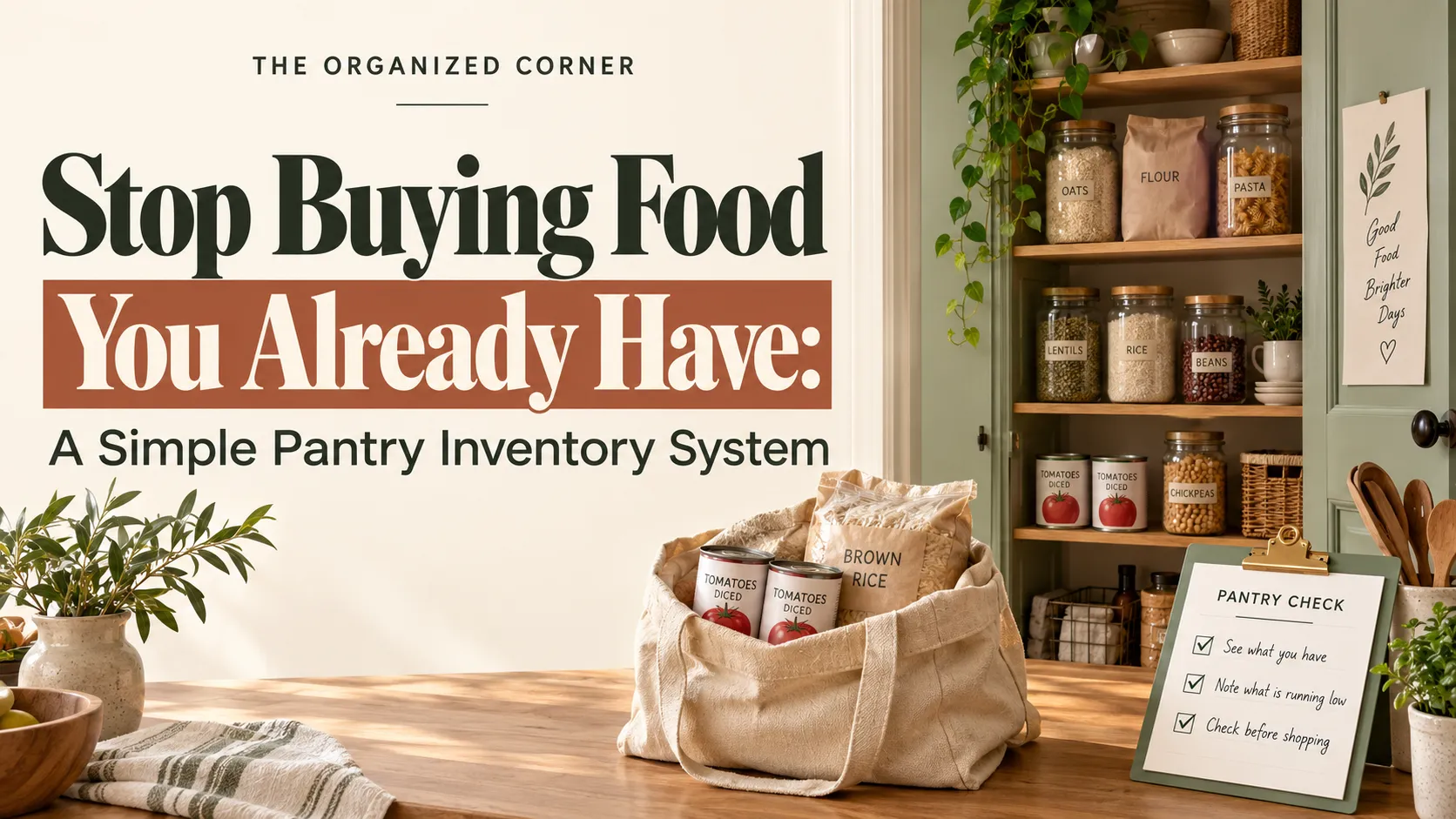 Simple pantry inventory system for tracking food before grocery shopping