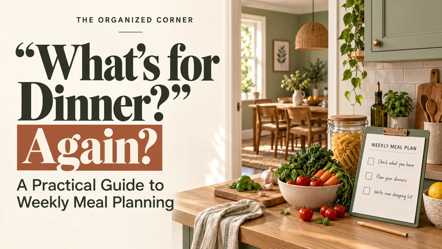 Weekly meal planning guide for easier dinners and grocery shopping