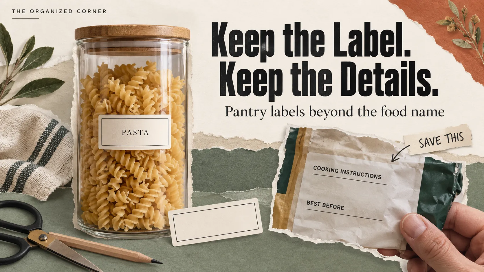 How to label decanted pantry food while keeping original package information